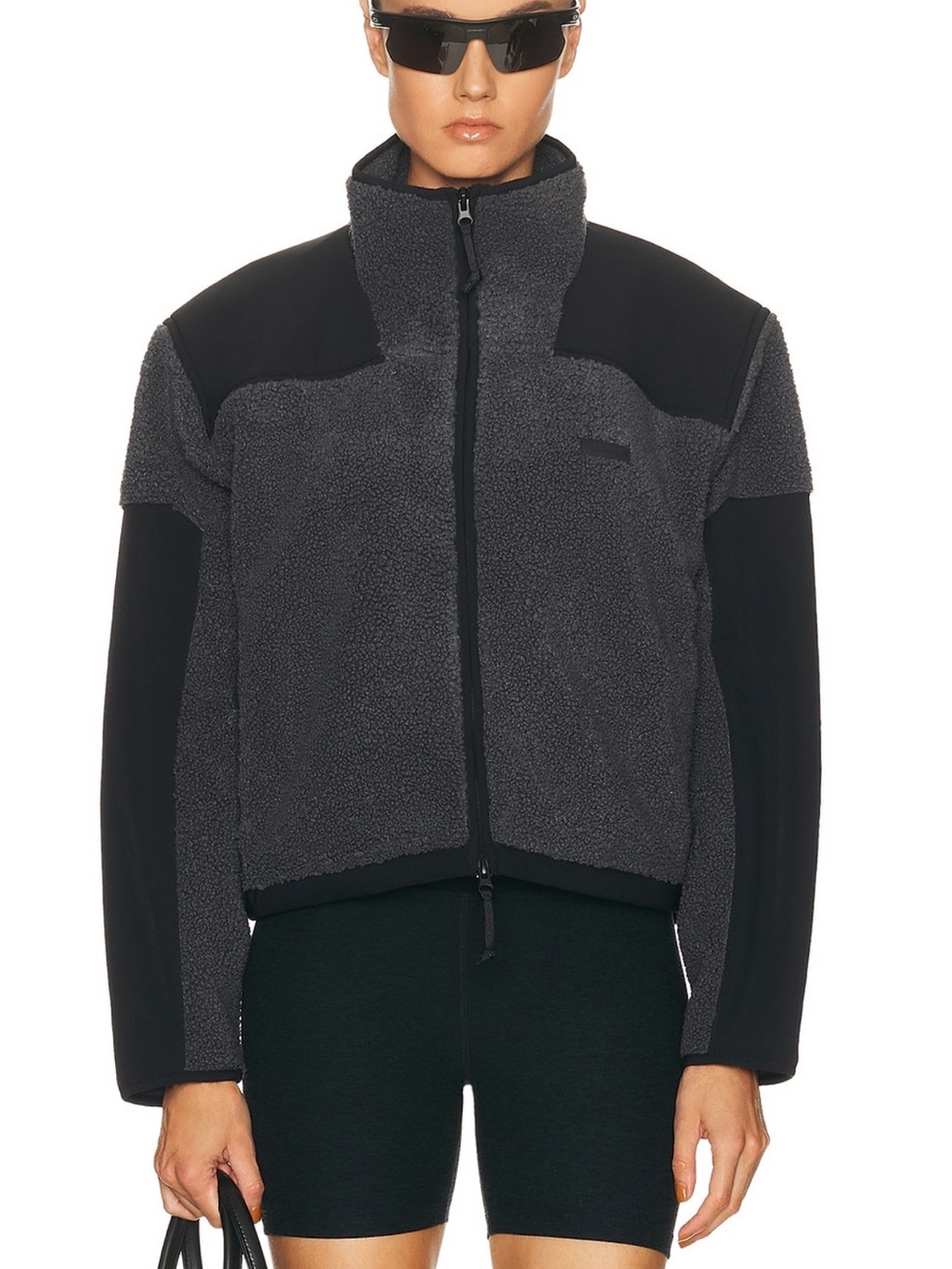Skims Teddy Zip Up Jacket in Ash